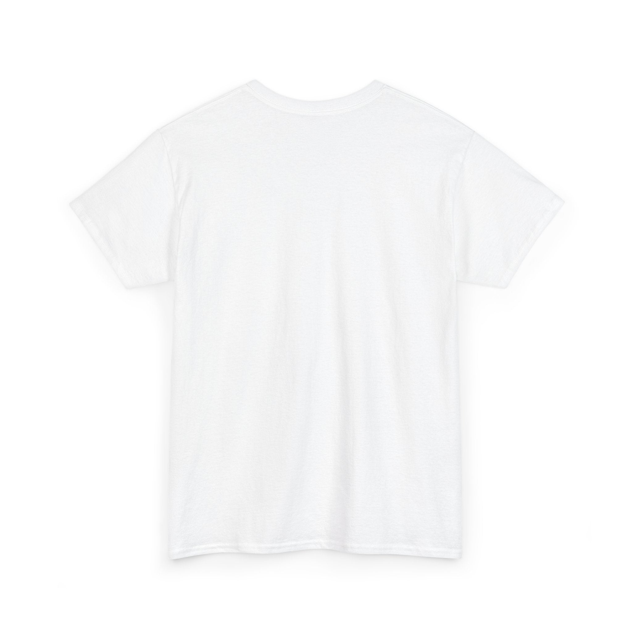 Unisex heavy cotton tee in classic white, featuring a durable fabric and regular fit. Ideal for customization with smooth printing and stress-free comfort.