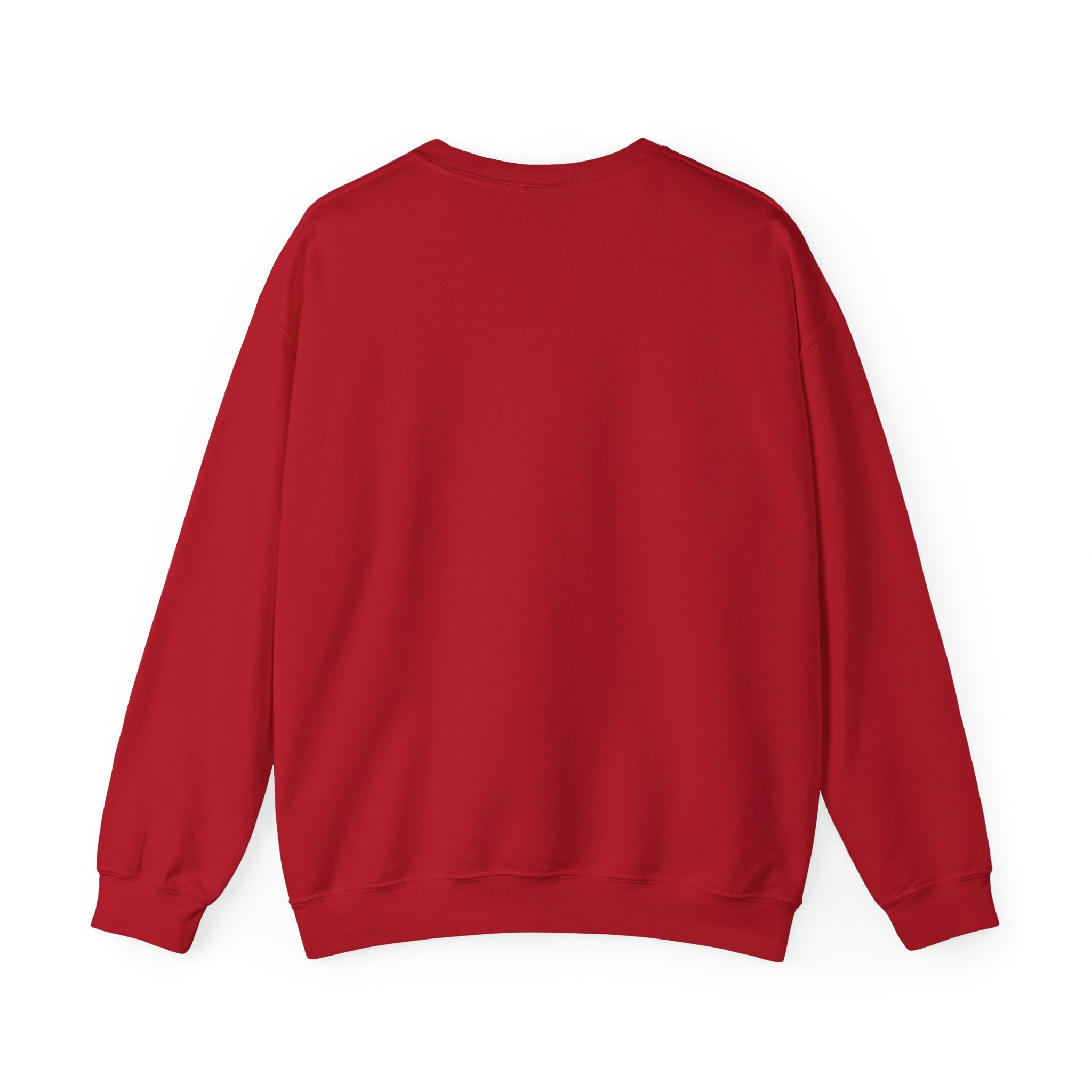 Unisex crewneck sweatshirt in a rich red color, made from a soft 50/50 cotton-polyester blend. Features a regular fit with durable stitching for lasting comfort.