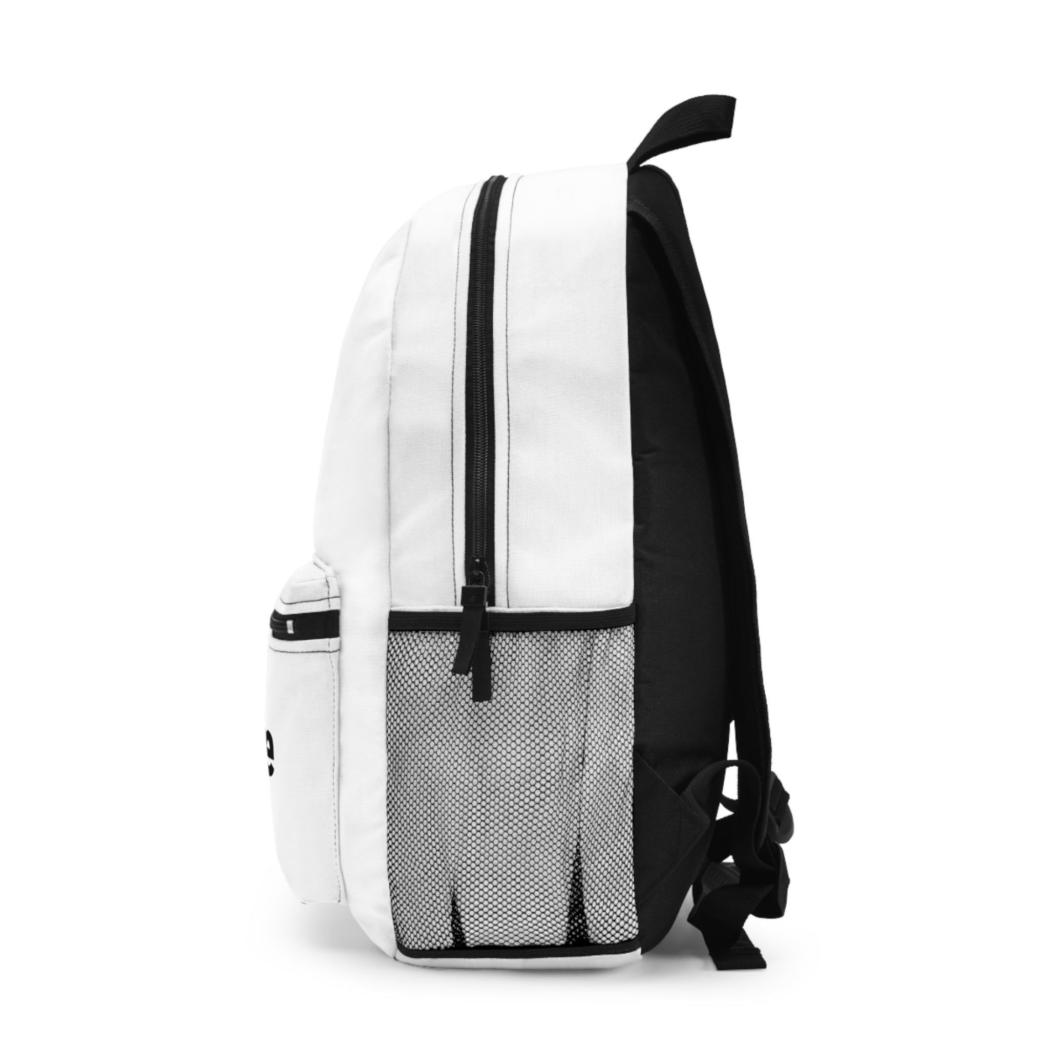 Lightweight durable backpack made from polyester with adjustable straps. Features a spacious main compartment, front pocket, and mesh side pockets.